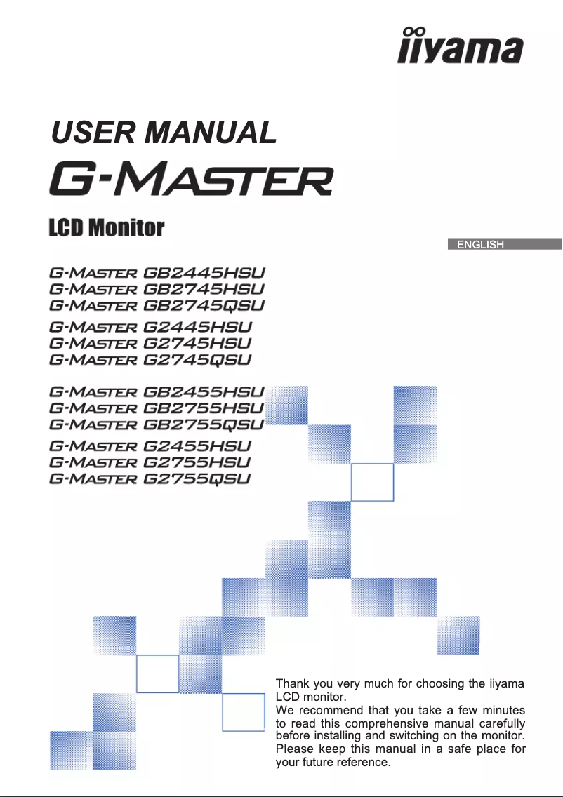 Page 1 de la notice Manuel utilisateur Iiyama G-Master G2745QSU