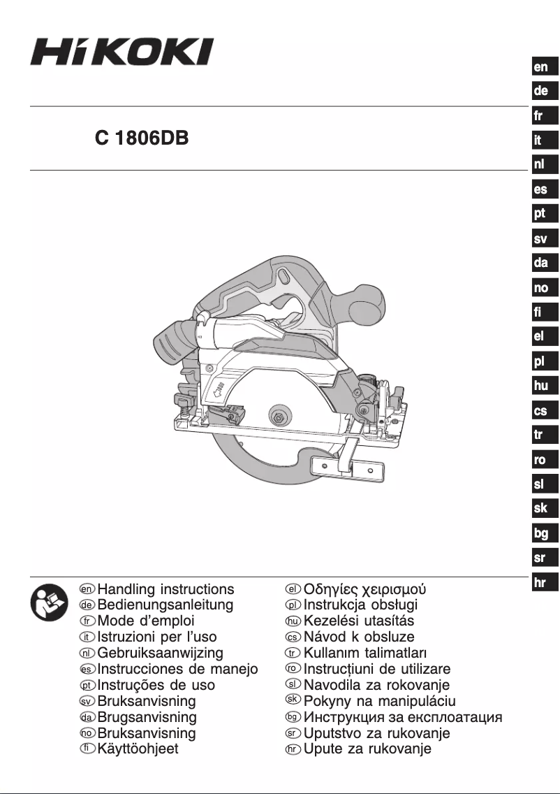 Page 1 de la notice Manuel utilisateur HiKOKI C1806DB