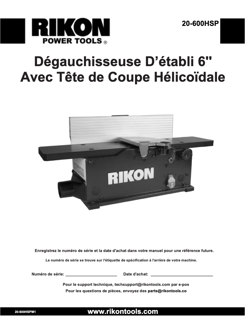 Image de la première page du manuel de l'appareil 20-600HSP