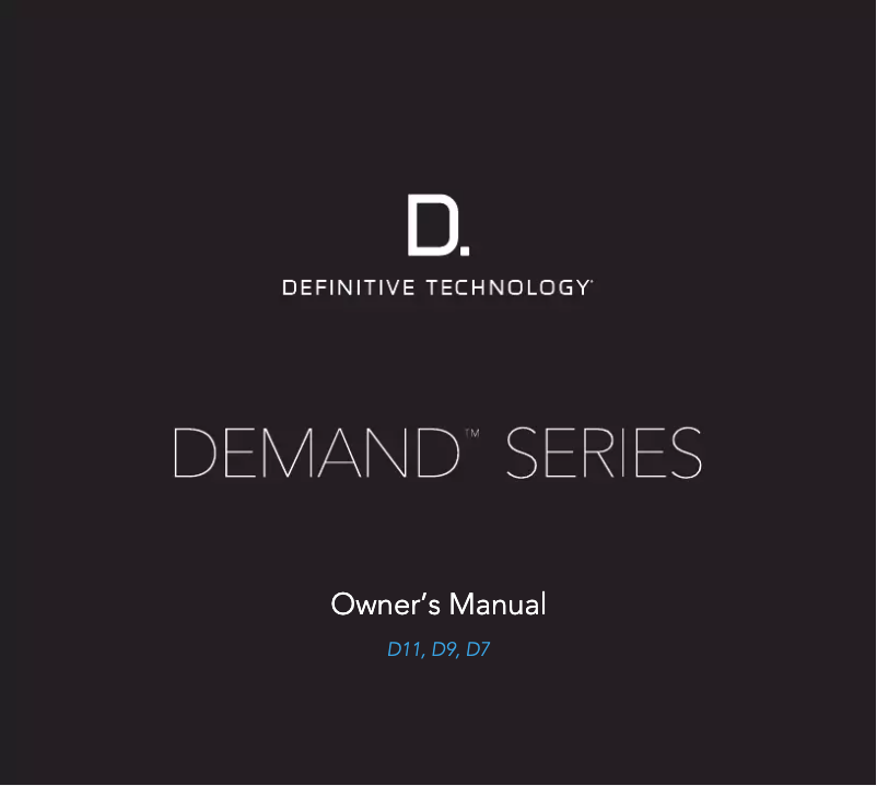Image de la première page du manuel de l'appareil Demand Series D9
