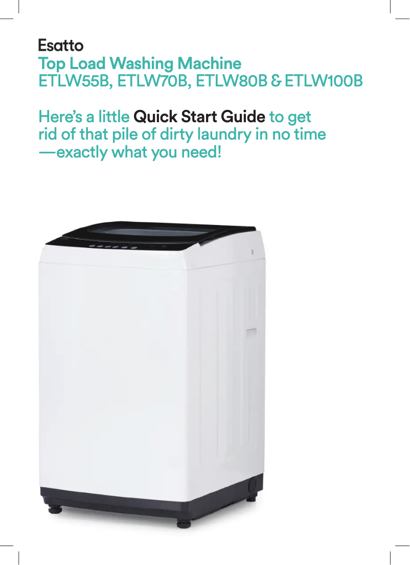 Page 1 de la notice Guide de démarrage rapide Esatto ETLW80B