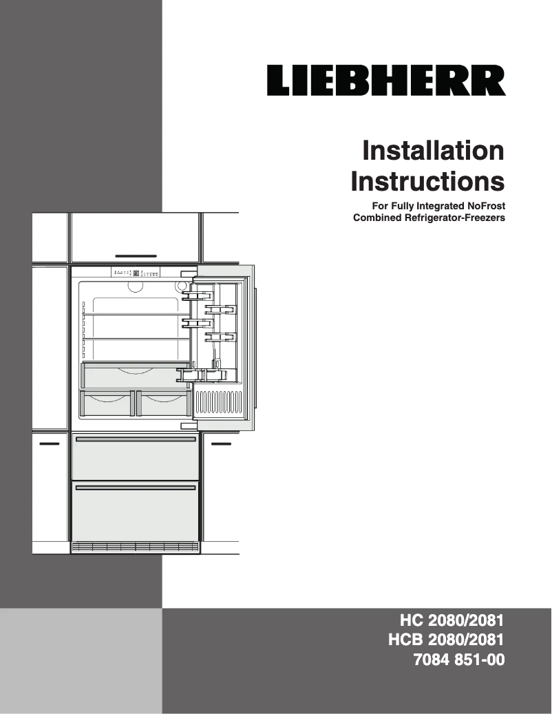 Page n°1 - Guide d'installation Liebherr HCB 2081