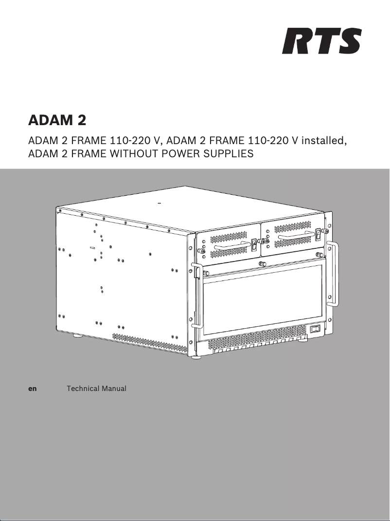 Page 1 de la notice Manuel utilisateur RTS ADAM-2