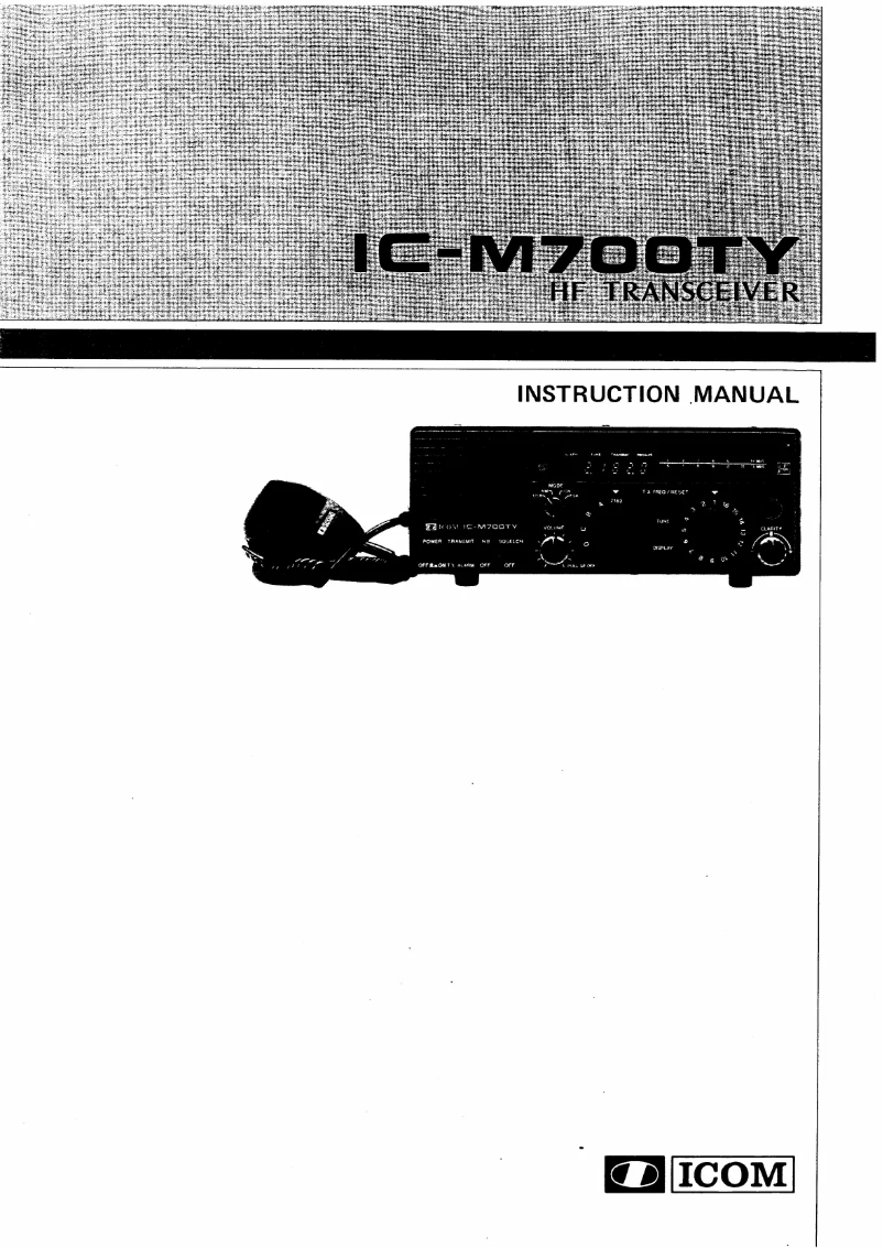 Page n°1 - Manuel utilisateur ICOM IC-M700TY