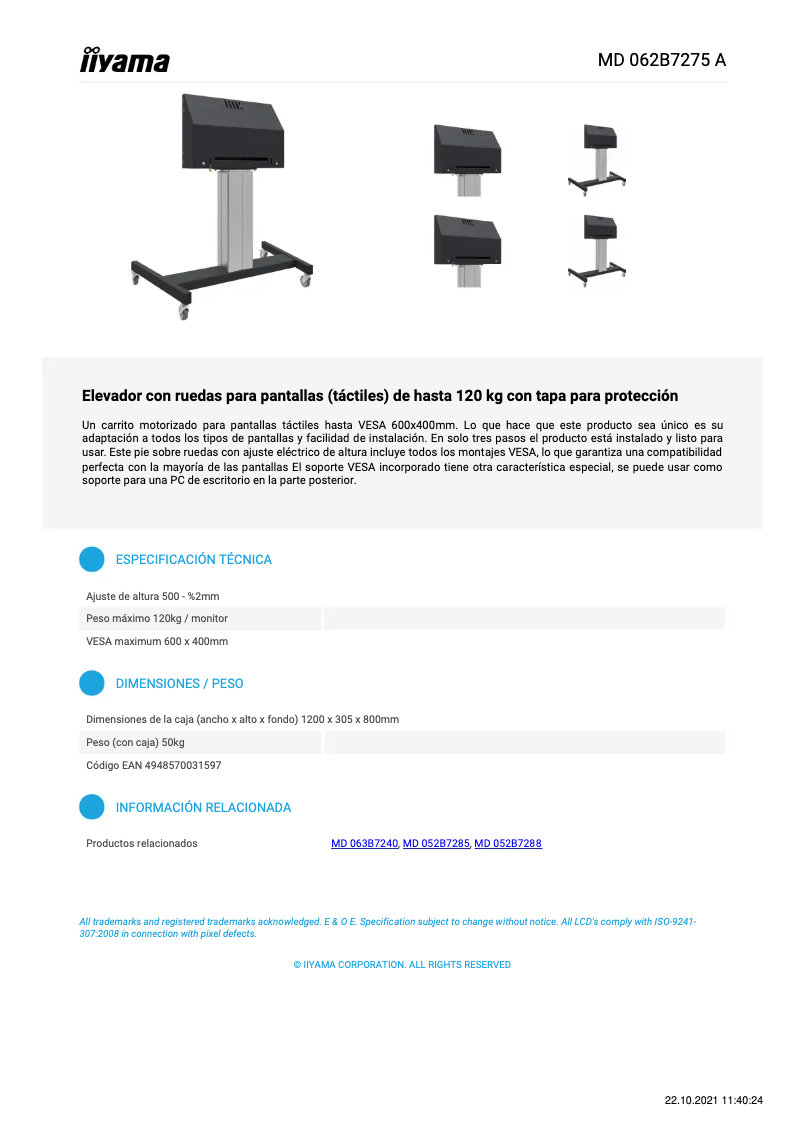 First page image of the manual for MD 062B7275 A