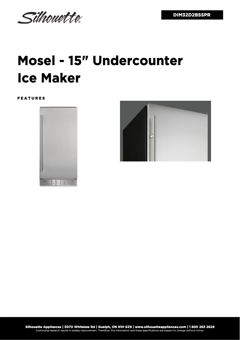 Image de la première page du manuel de l'appareil Silhouette DIM32D2BSSPR