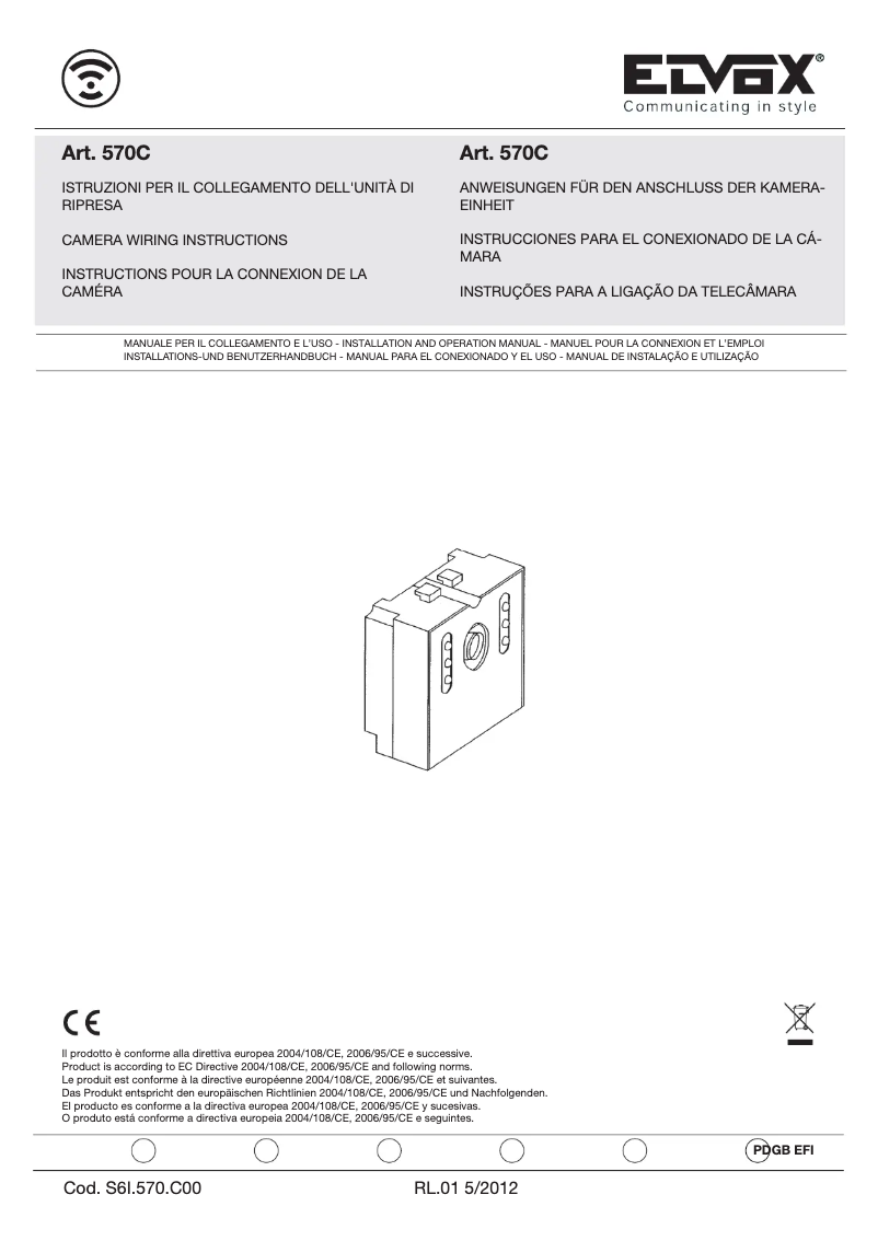Page n°1 - Manuel utilisateur Vimar ELVOX 570C