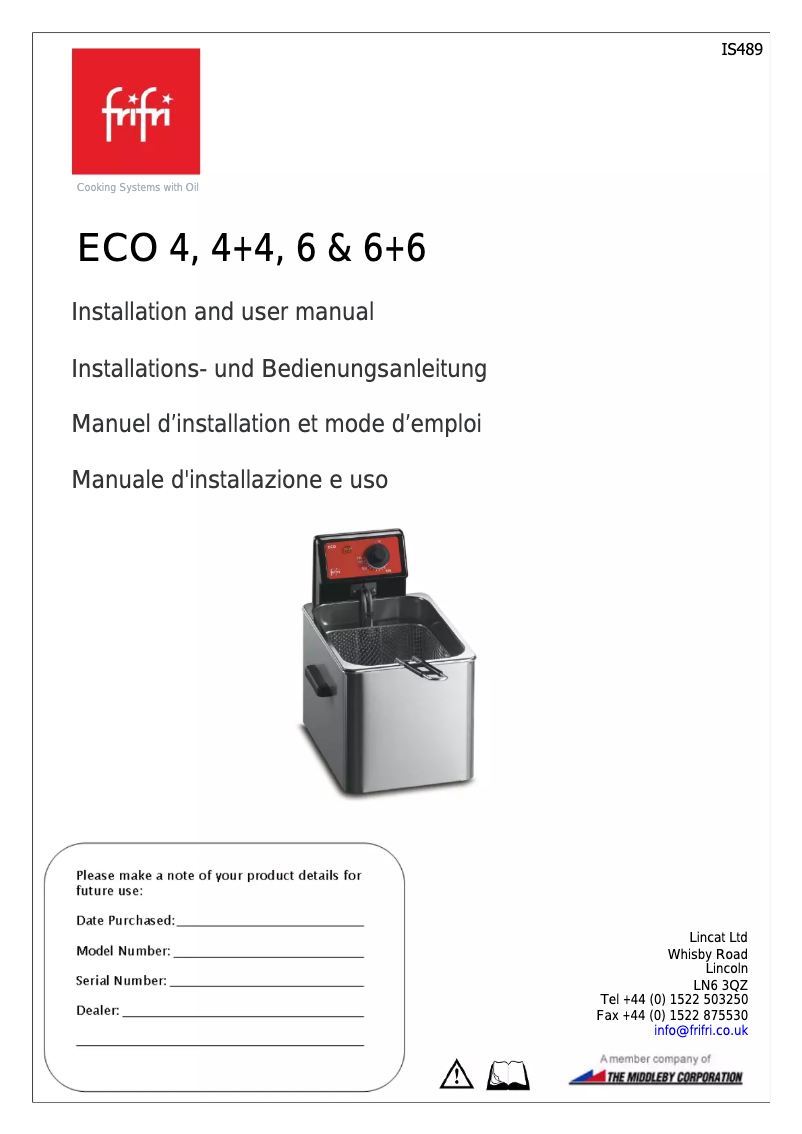 Page n°1 - Manuel utilisateur Frifri Eco 6+6