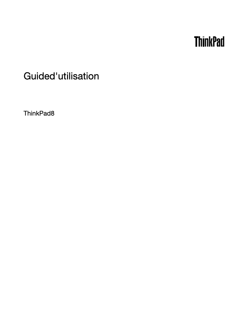 Page 1 de la notice Manuel utilisateur Lenovo ThinkPad 8
