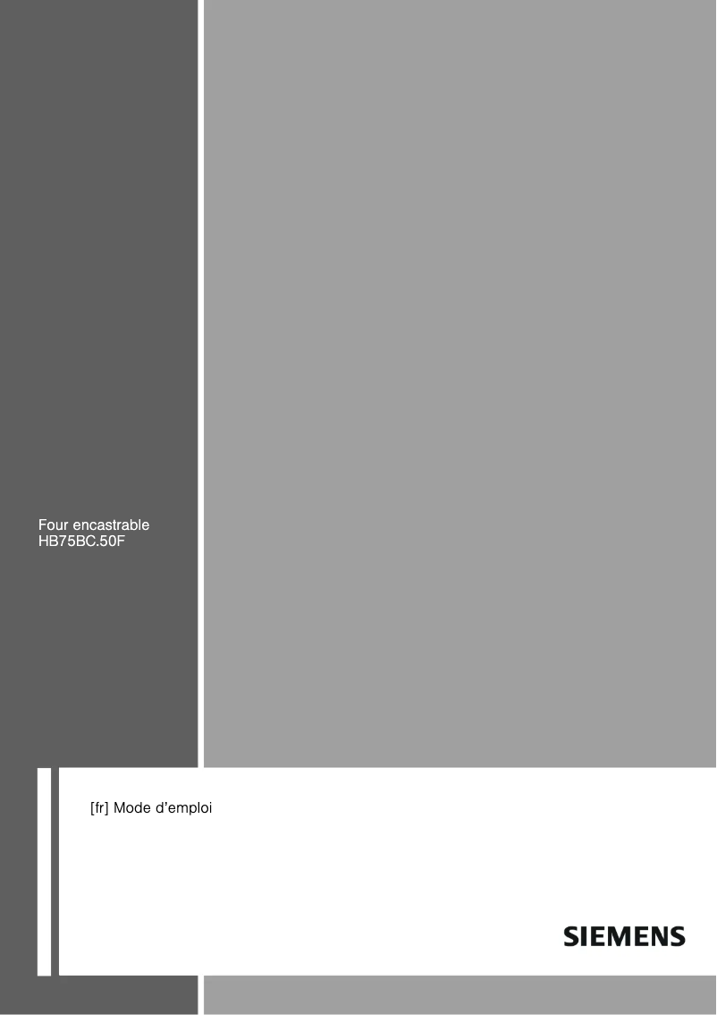 Page n°1 - Manuel utilisateur Siemens HB75BC650F