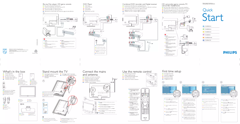 Page 1 de la notice Guide de démarrage rapide Philips 22PFL5403D