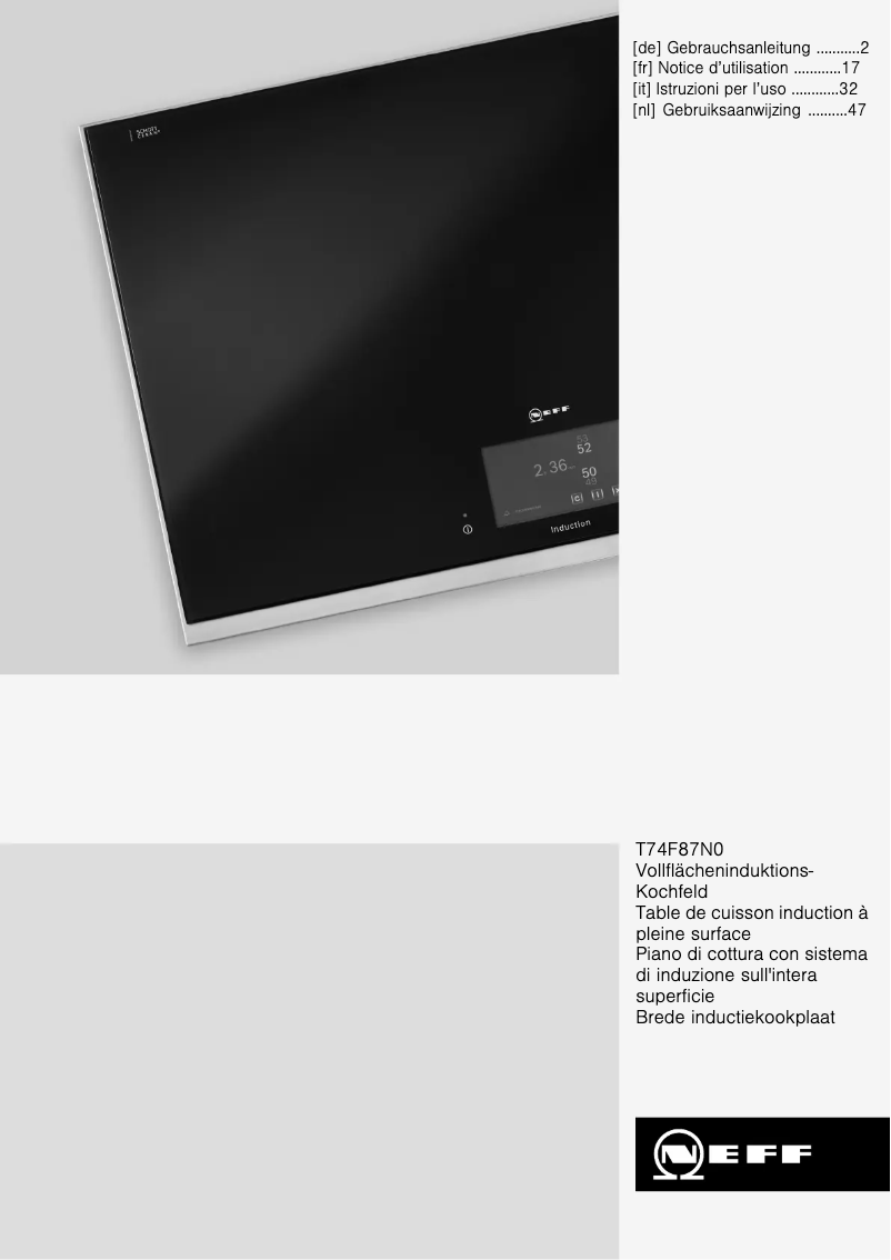 Image de la première page du manuel de l'appareil T74F87N0