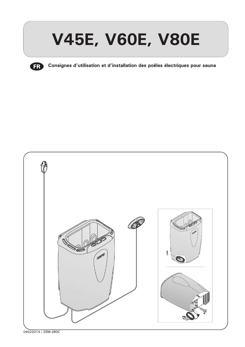 Page 1 de la notice Manuel utilisateur Harvia Moderna V80E HVE800230M