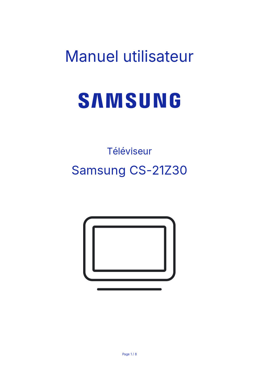 Page n°1 - Manuel utilisateur Samsung CS-21Z30