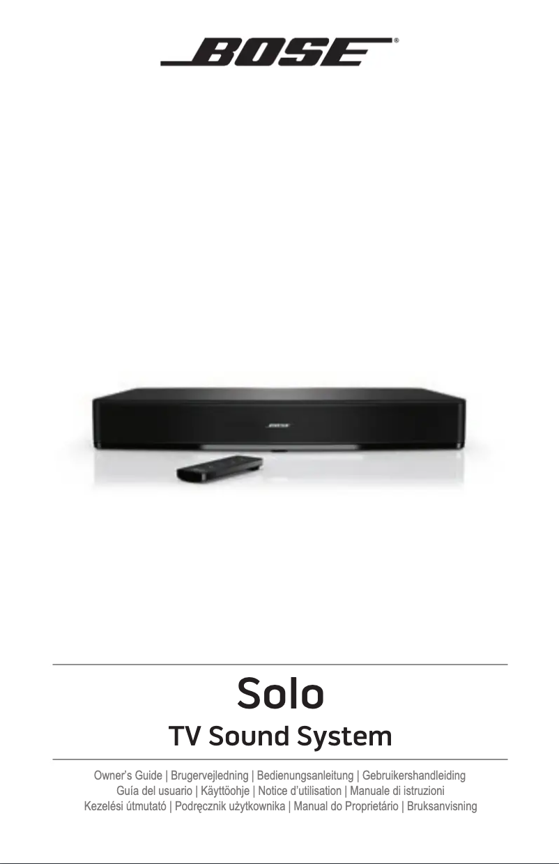 Page 1 de la notice Manuel utilisateur Bose Solo TV