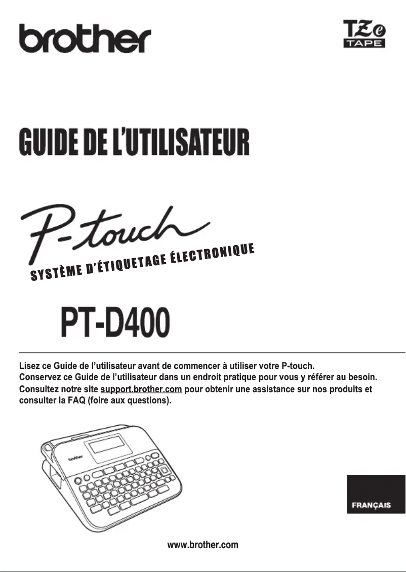Page n°1 - Manuel utilisateur Brother PT-D400