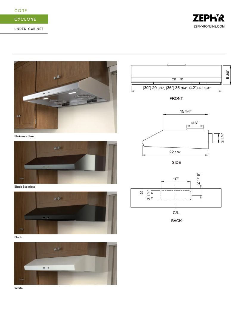 Page n°1 - Fiche technique Zephyr AK6536CS