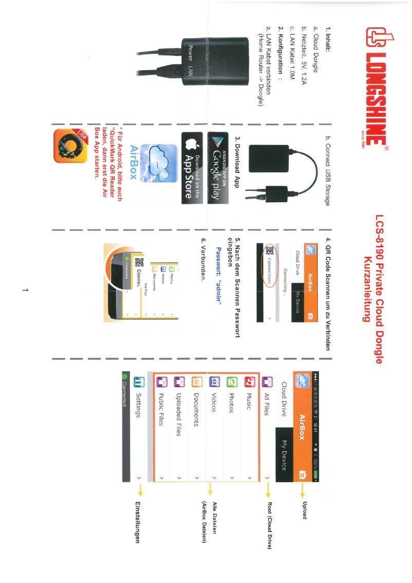 Page 1 de la notice Manuel utilisateur Longshine LCS-8190