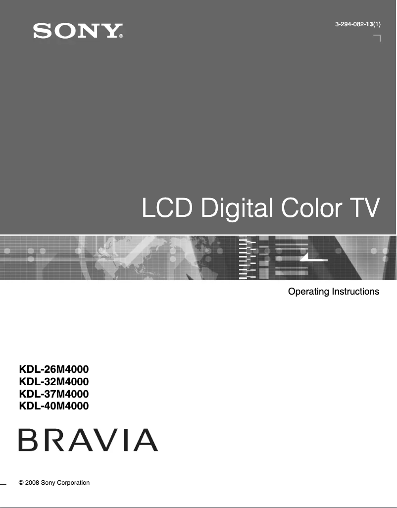 Page n°1 - Manuel utilisateur Sony Bravia KDL-32M4000