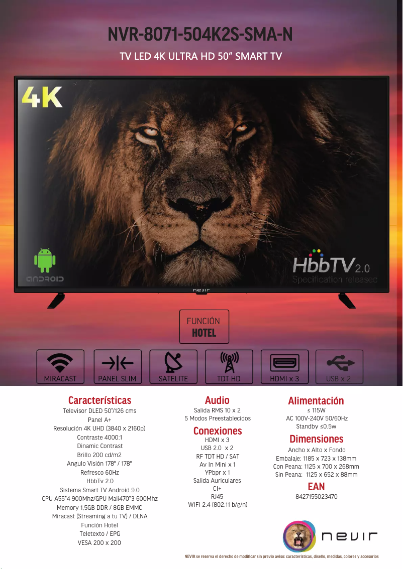 Page n°1 - Brochure Nevir NVR-8071-504K2S-SMA-N