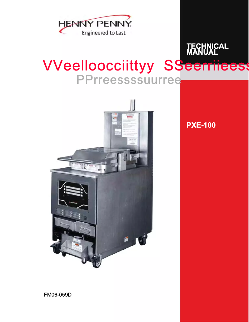 Image de la première page du manuel de l'appareil Velocity PXE-100