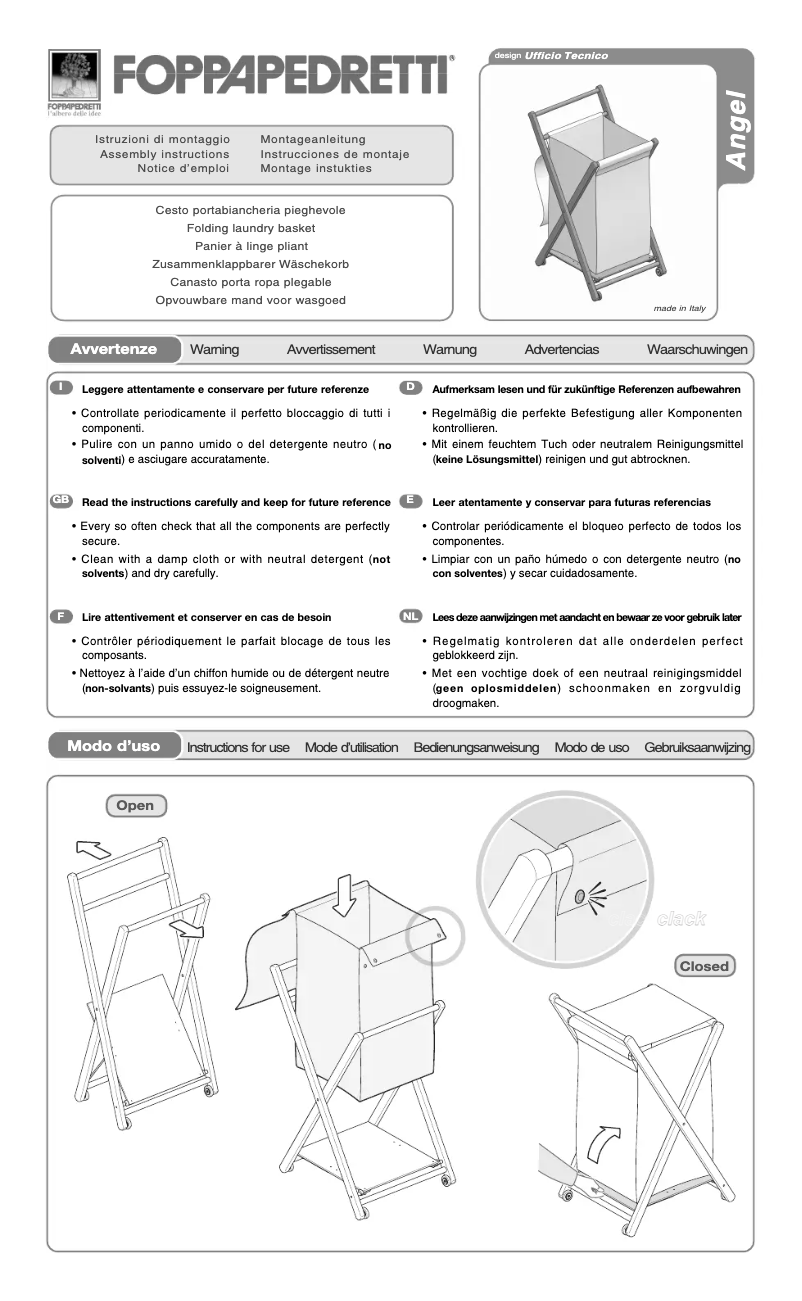 Image de la première page du manuel de l'appareil Angel