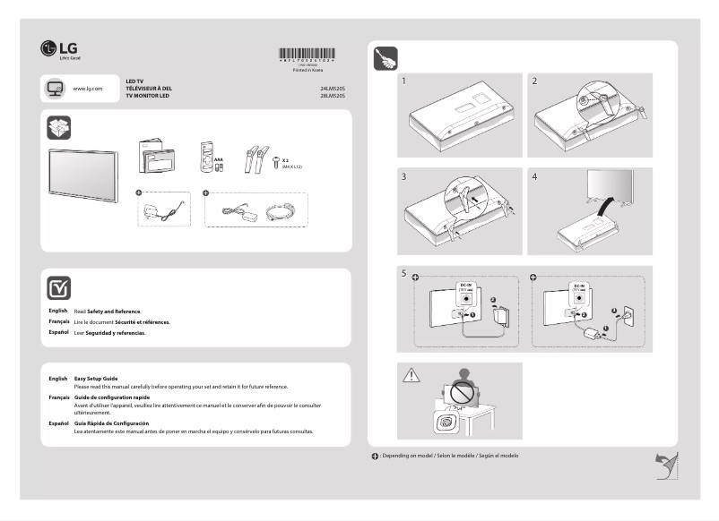 Page 1 de la notice Manuel utilisateur LG 28LM520S-WU