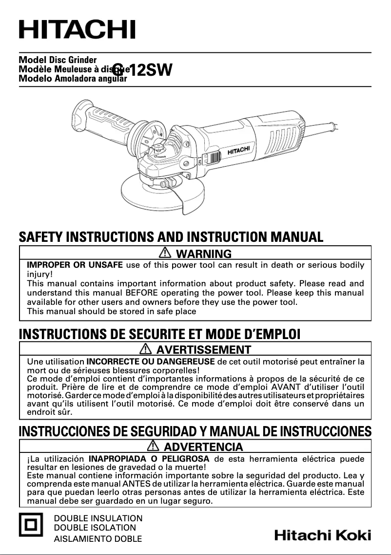 Image de la première page du manuel de l'appareil G 12SW