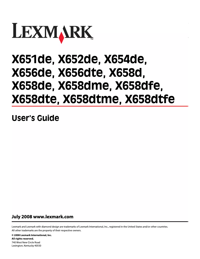Página 1 del manual Manual de usuario Lexmark X651de