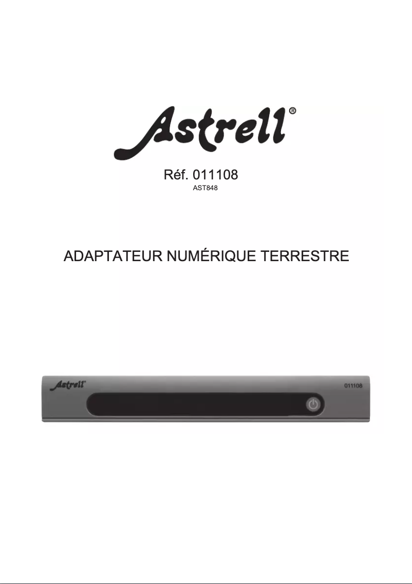 Page n°1 - Manuel utilisateur Astrell AST848 011108