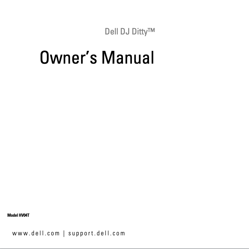 Page 1 de la notice Manuel utilisateur Dell DJ Ditty