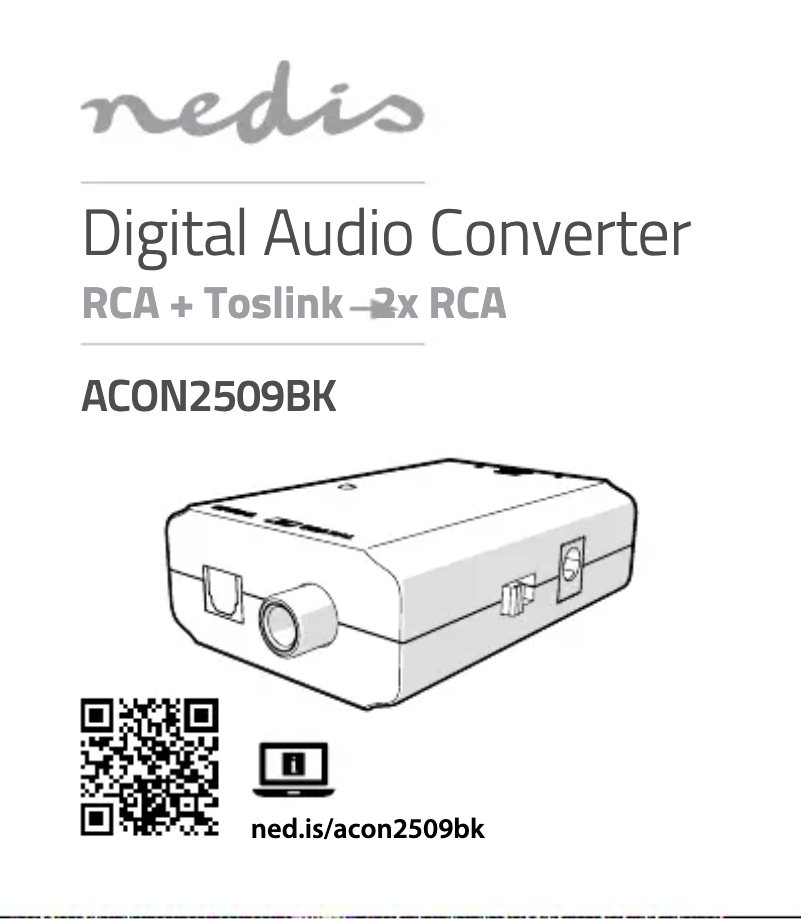 Image de la première page du manuel de l'appareil ACON2509BK