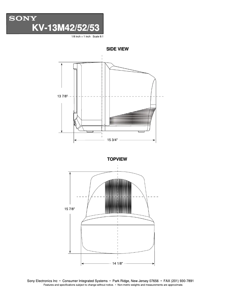 Page 1 de la notice Guide d'installation Sony KV-13M42