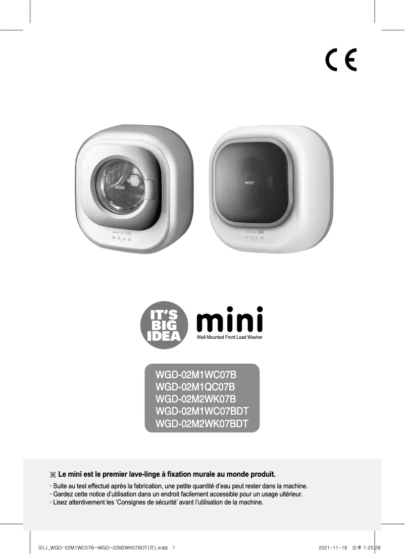 Page n°1 - Manuel utilisateur Winia WGD-02M2WK07B