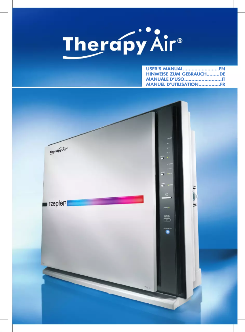 Image de la première page du manuel de l'appareil Therapy Air ION PWC-570