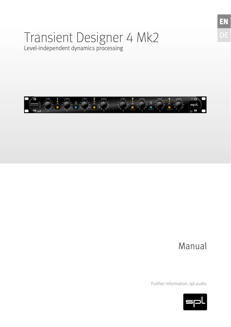 Page 1 de la notice Manuel utilisateur SPL Transient Designer 4 Mk2