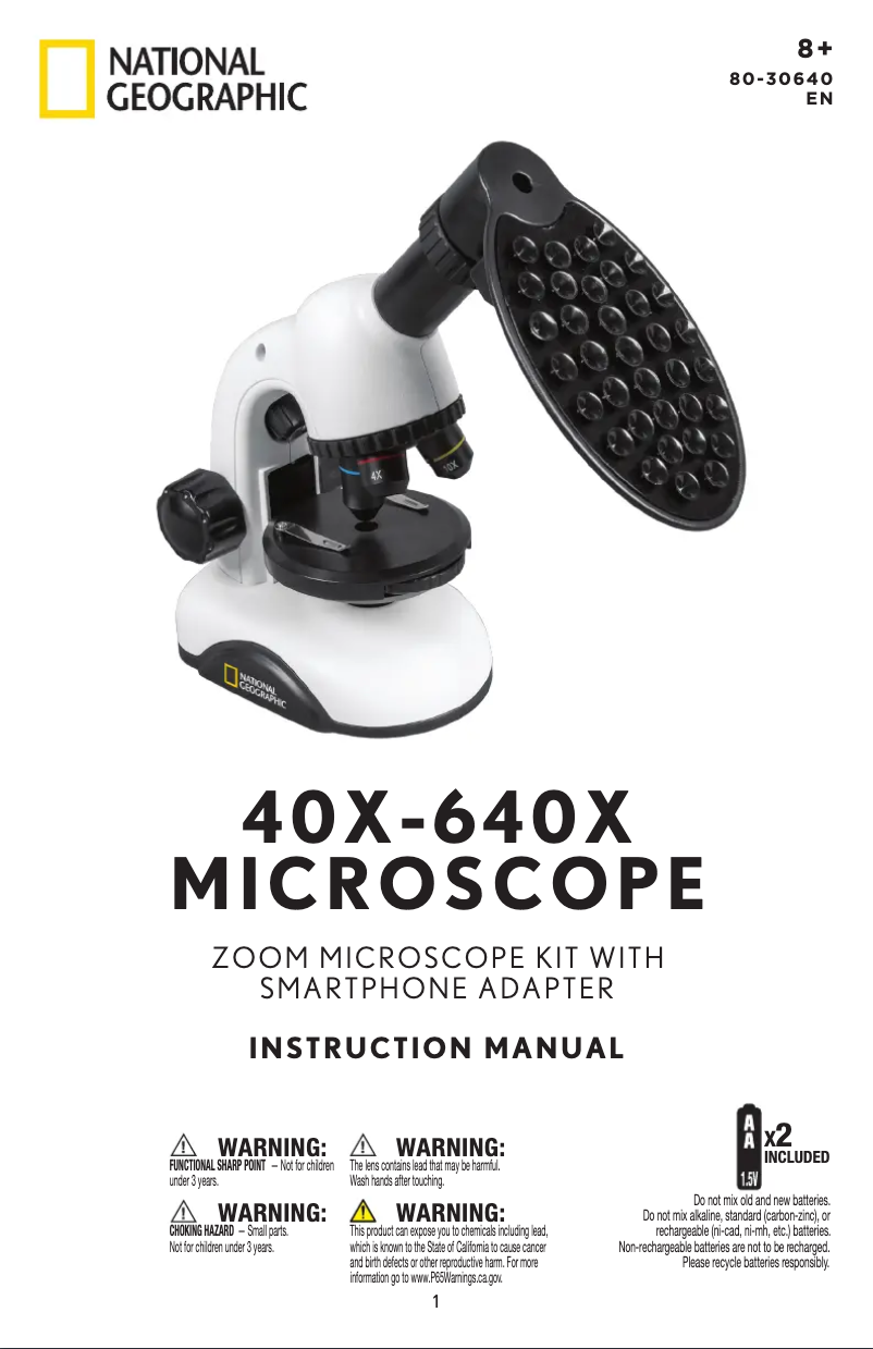 Page n°1 - Manuel utilisateur National Geographic 40X-640X