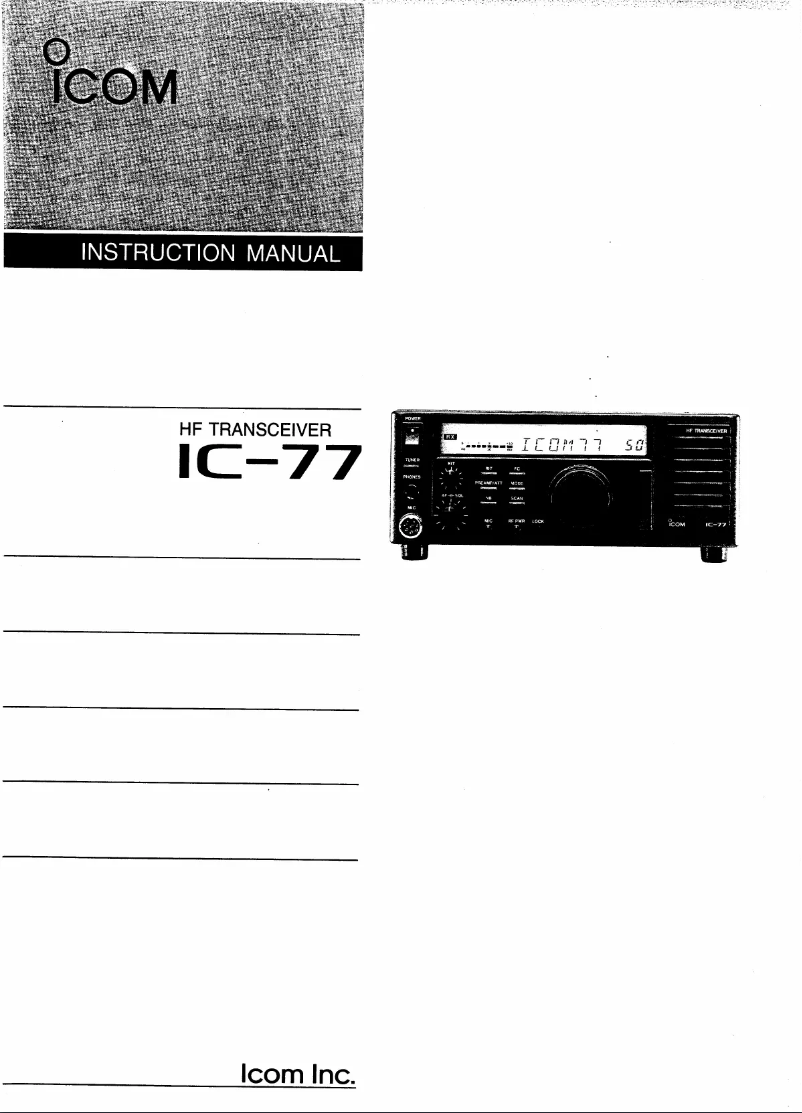 Page n°1 - Manuel utilisateur ICOM IC-77