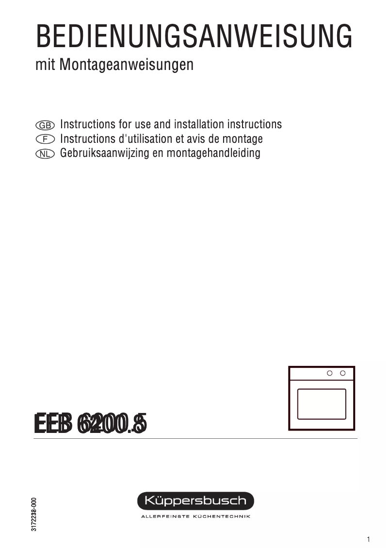Image de la première page du manuel de l'appareil EEB 6400.8
