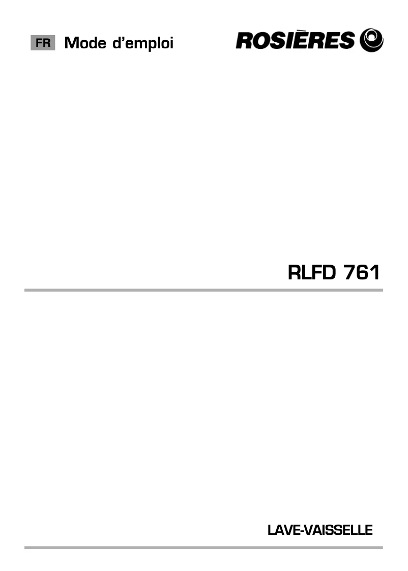 Image de la première page du manuel de l'appareil RLFD 761