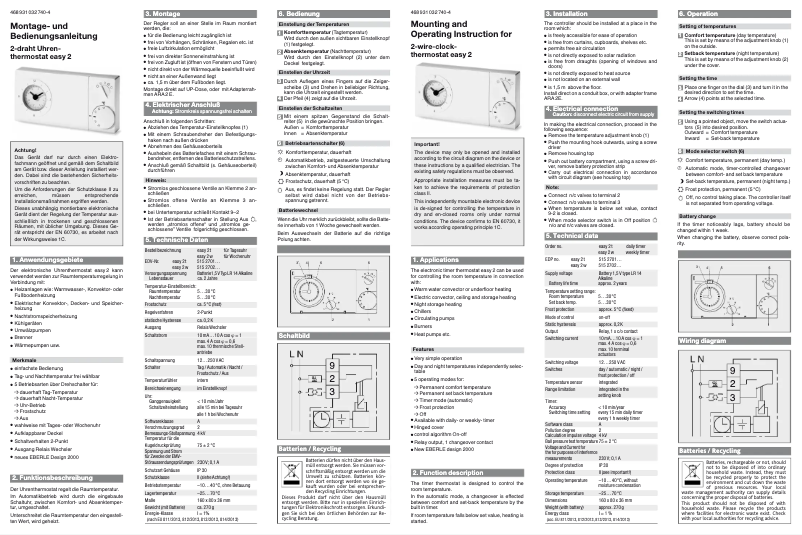 Page n°1 - Manuel utilisateur Eberle Easy 2T