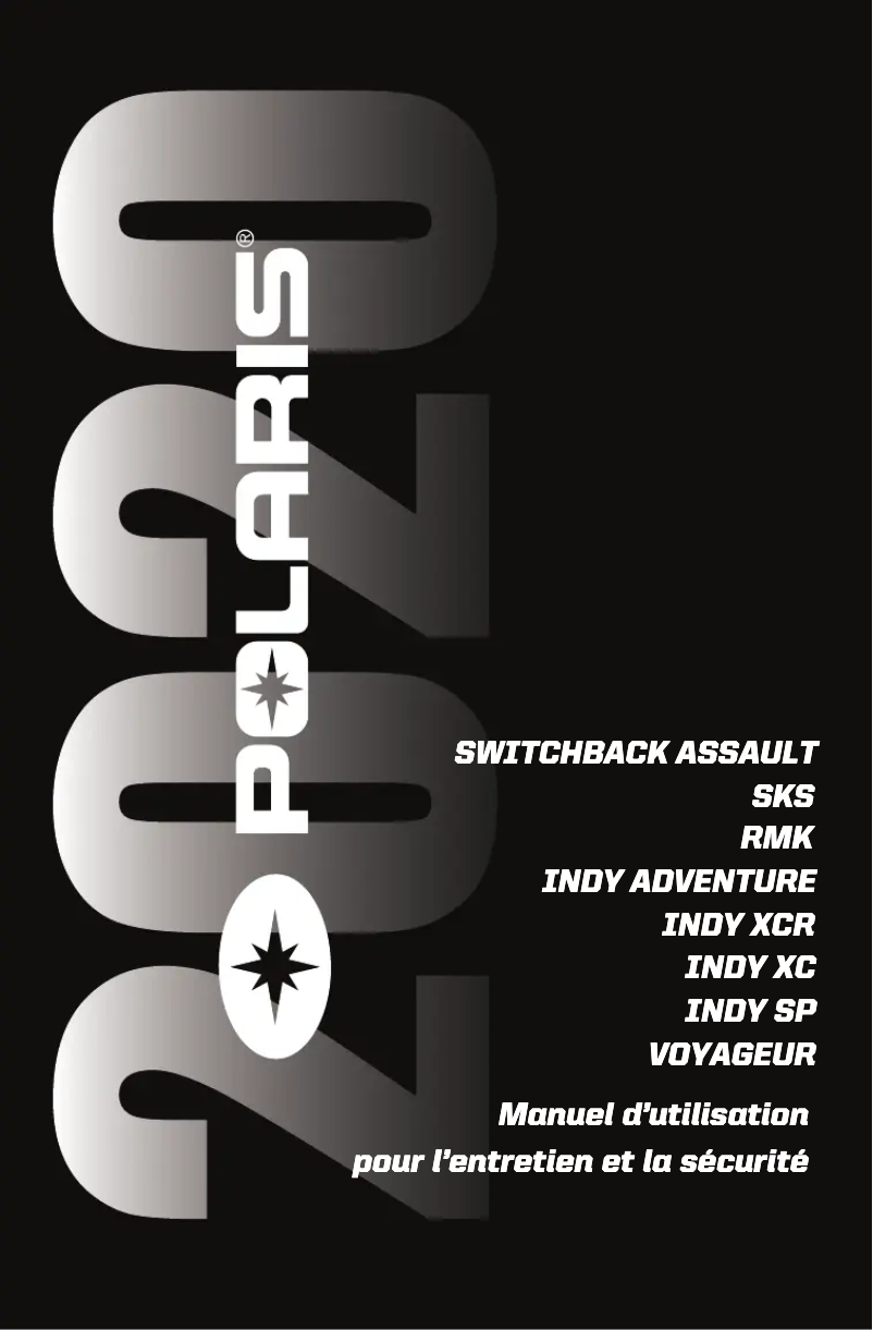 Page n°1 - Manuel utilisateur Polaris 800 SKS 146 (2020)
