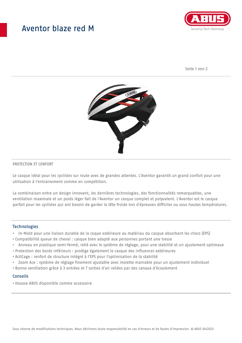 Imagen de la primera página del manual del dispositivo Aventor