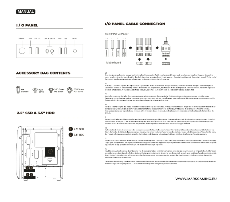 Page 1 de la notice Manuel utilisateur Mars Gaming MC-X7