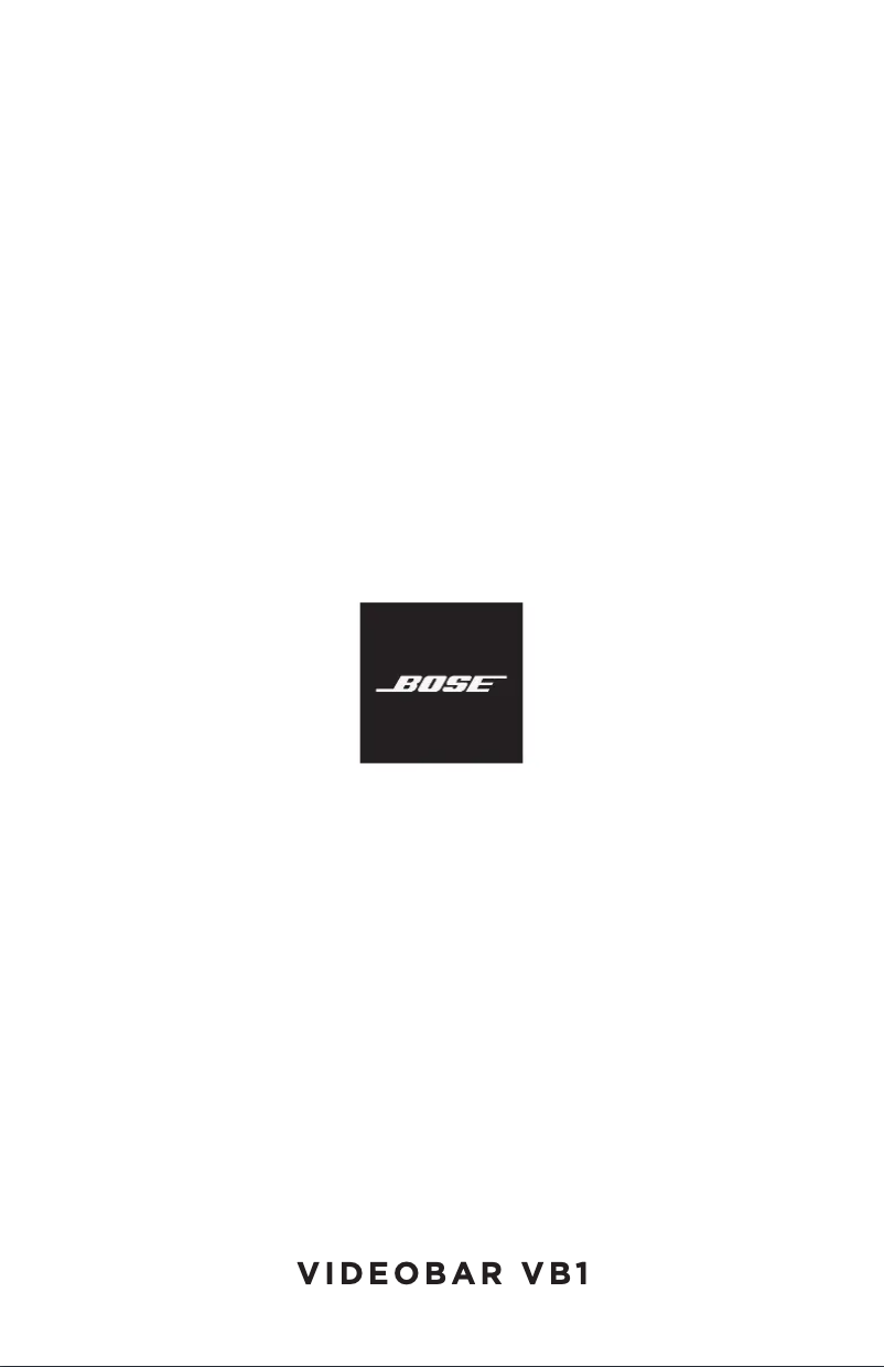 Page n°1 - Manuel utilisateur Bose Videobar VB1