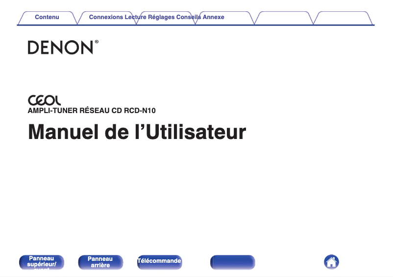 Page n°1 - Manuel utilisateur Denon CEOL N-10