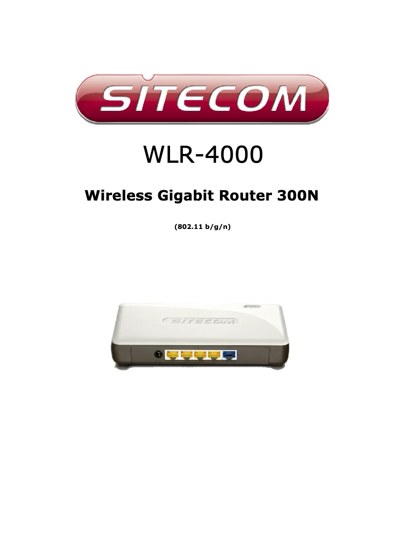 Page n°1 - Manuel utilisateur Sitecom WLR-4000