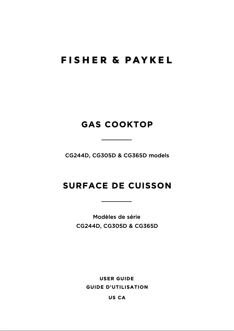 Página 1 del manual Manual de usuario Fisher & Paykel CG365DNGX1