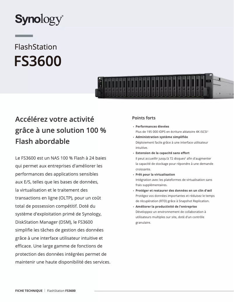 Image de la première page du manuel de l'appareil FS3600