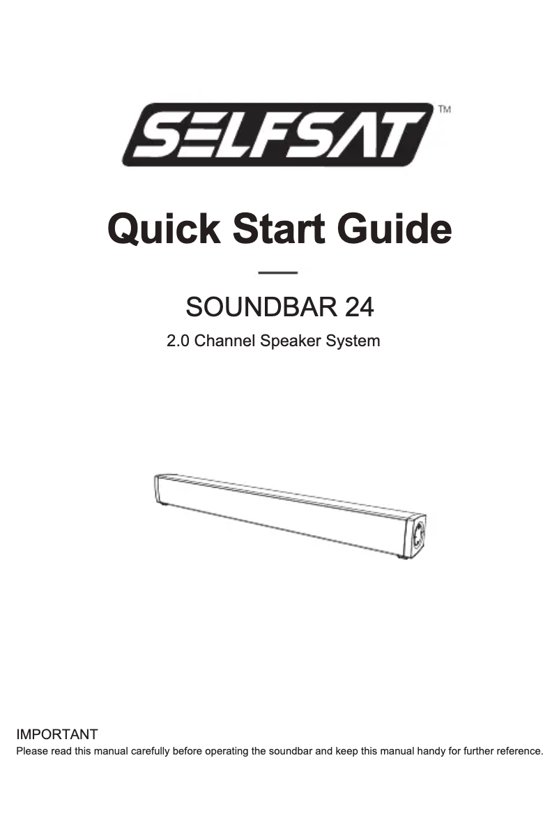 Page n°1 - Manuel utilisateur Selfsat Soundbar 24